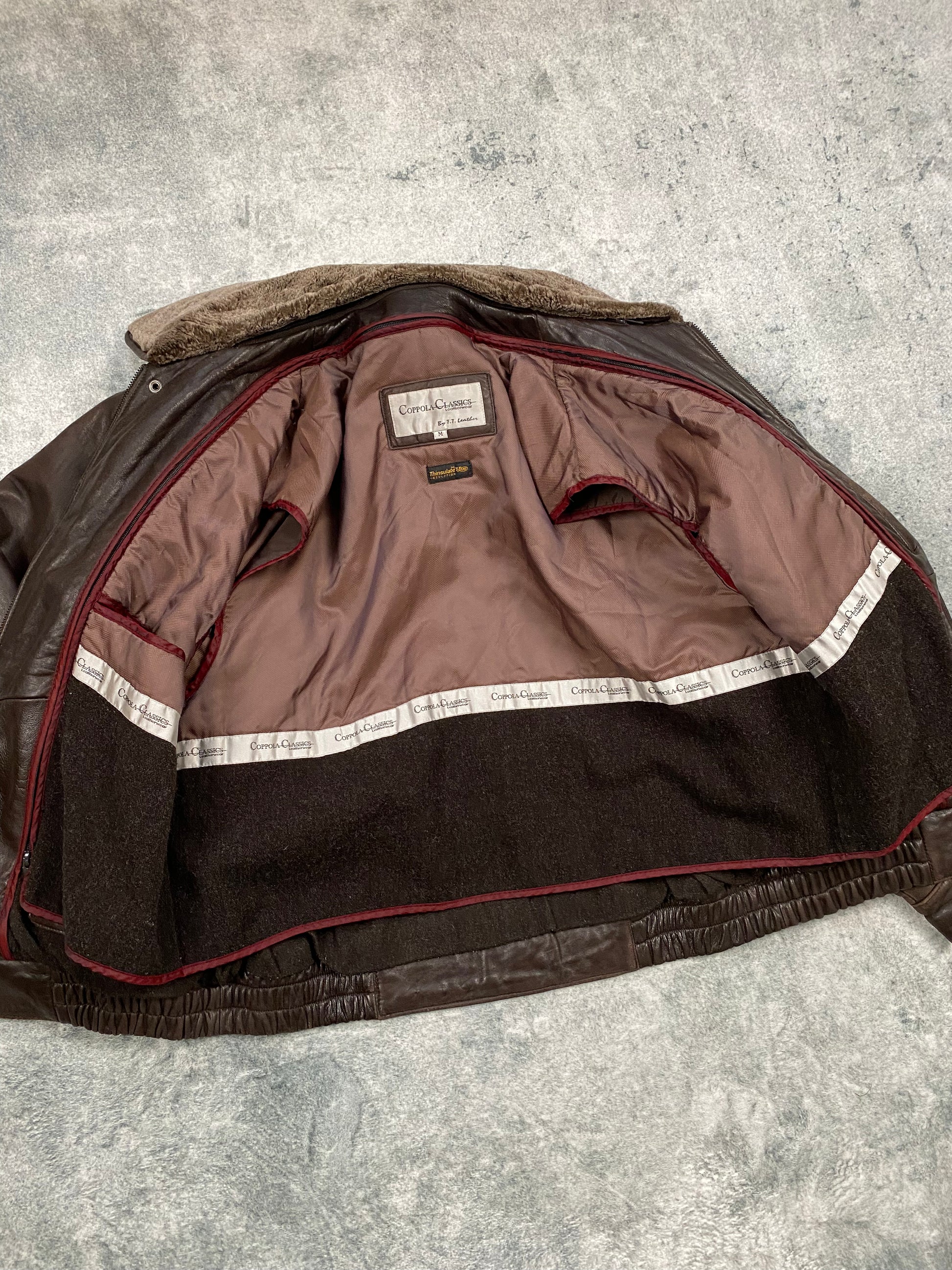 Premium Vintage Genuine Leather Jacket – Brown – Removable Lining & Collar – Boxy Fit – Size M (fits L)