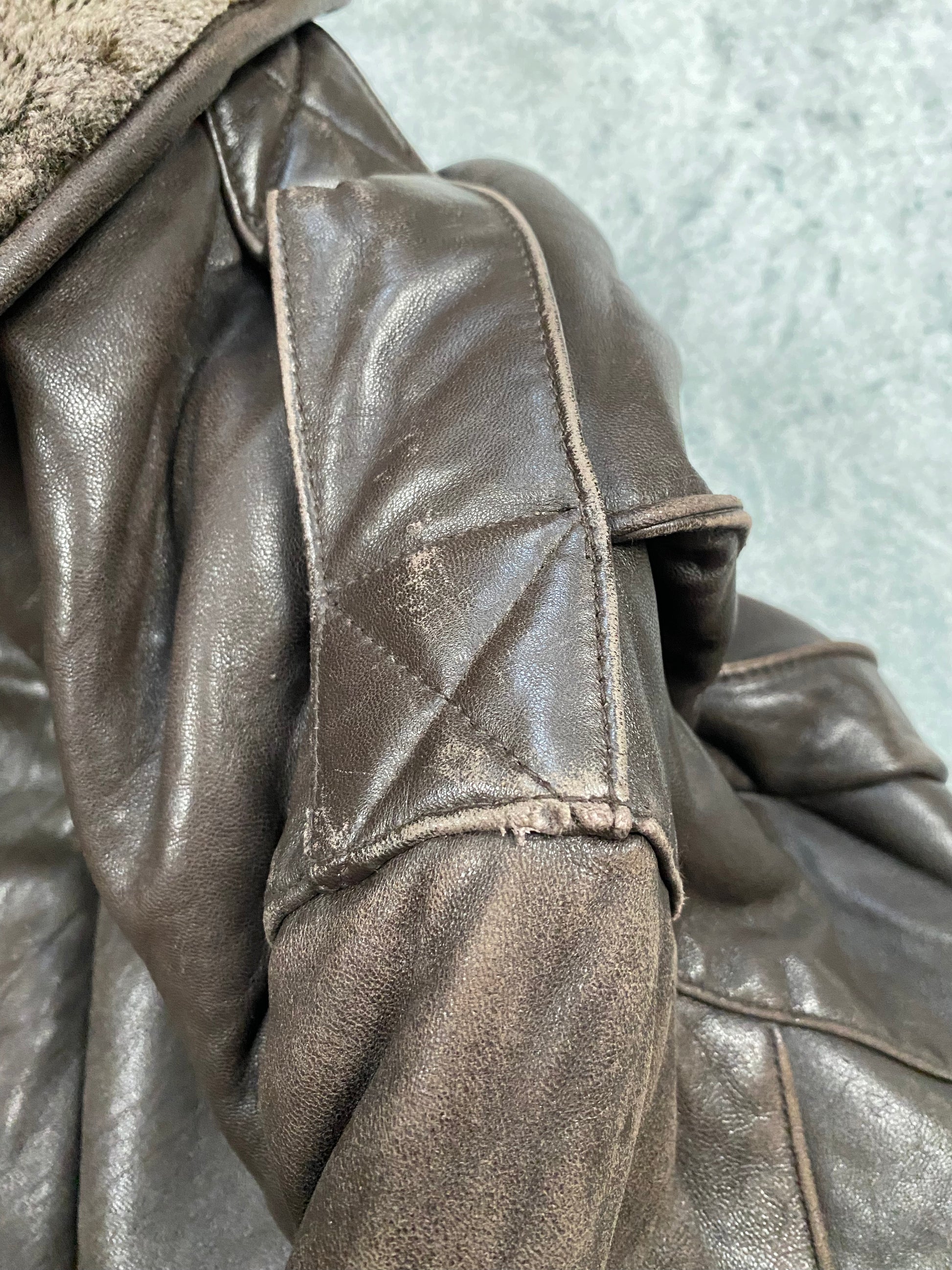 Premium Vintage Genuine Leather Jacket – Brown – Removable Lining & Collar – Boxy Fit – Size M (fits L)